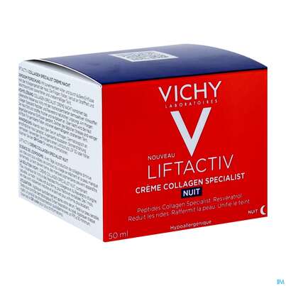Sie sehen eine Packung Vichy Liftactiv Collagen/specialist Nacht 50ml, Produktbild: 03 Vichy Liftactiv Collagen/specialist Nacht 50ml, A-Nr.: 5344141 - 03
