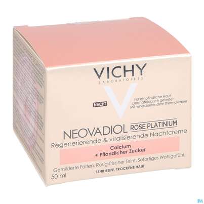 Sie sehen eine Packung Vichy Neovadiol Rose Platinum Nacht 50ml, Produktbild: 04 Vichy Neovadiol Rose Platinum Nacht 50ml, A-Nr.: 5182135 - 04