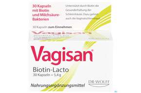 Sie sehen eine Packung Vagisan Kapseln Milchsaeure +biotin 30st, Produktbild: 01 Vagisan Kapseln Milchsaeure +biotin 30st, A-Nr.: 4404094 - 01