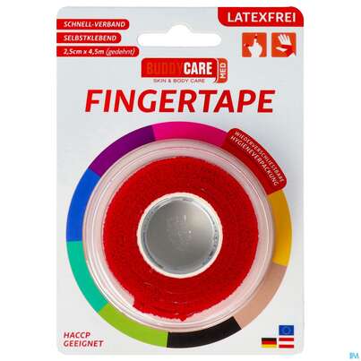 Tape Buddycare Med Finger Latexfrei Flexibel Kohaesiv. 2,5cmx 4,5m Rot 1st, A-Nr.: 4781187 - 01