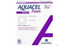 Sie sehen eine Packung Convatec Aquacel Foam (7x7 Cm) 10x10 Cm, Produktbild: 01 Convatec Aquacel Foam (7x7 Cm) 10x10 Cm, A-Nr.: 4039223 - 01