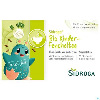 Sie sehen eine Packung Sidroga Tee Doppelkammerbeutel Bio-kinder-fenchel 20st, Produktbild: 01 Sidroga Tee Doppelkammerbeutel Bio-kinder-fenchel 20st, A-Nr.: 3628325 - 01