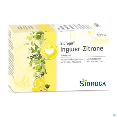 Sie sehen eine Packung Sidroga Tee Doppelkammerbeutel Wellness Ingwer-zitrone 20st, Produktbild: 03 Sidroga Tee Doppelkammerbeutel Wellness Ingwer-zitrone 20st, A-Nr.: 3486670 - 03