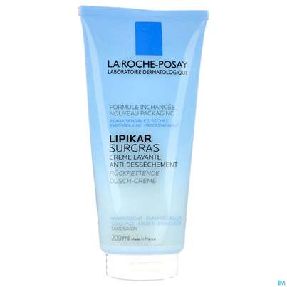 Sie sehen eine Packung La Roche Posay Koerperpflege Lipikar/surgras Konzentr.duschcreme 200ml, Produktbild: 01 La Roche Posay Koerperpflege Lipikar/surgras Konzentr.duschcreme 200ml, A-Nr.: 3061634 - 01