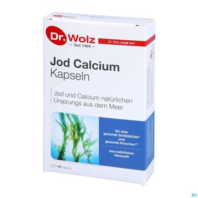 Sie sehen eine Packung Jod Calcium Kapseln Dr.wolz Nr.60622 60st, Produktbild: 04 Jod Calcium Kapseln Dr.wolz Nr.60622 60st, A-Nr.: 1785687 - 04