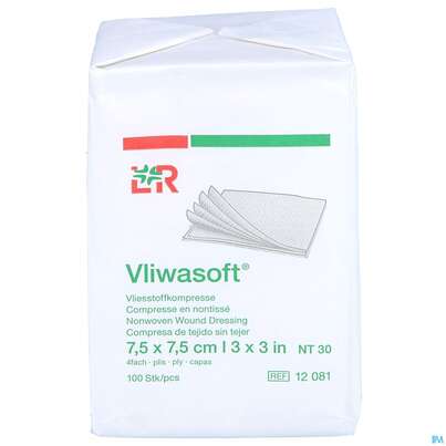 Vlieskompressen Vliwasoft 4fach/unsteril Lose 7,5x 7,5cm 100st, A-Nr.: 1017008 - 01