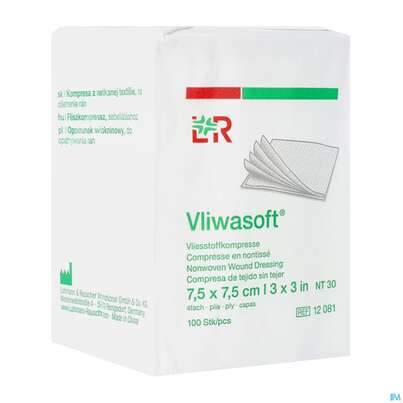 Vlieskompressen Vliwasoft 4fach/unsteril Lose 7,5x 7,5cm 100st, A-Nr.: 1017008 - 03