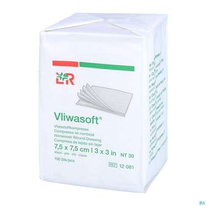 Vlieskompressen Vliwasoft 4fach/unsteril Lose 7,5x 7,5cm 100st, A-Nr.: 1017008 - 04