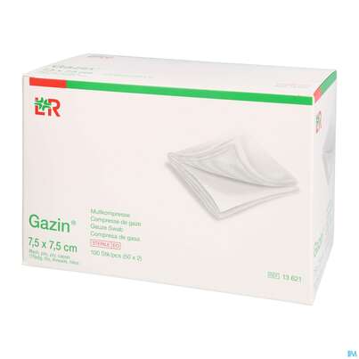 Mullkompressen Gazin Baumw.17faedig Steril 8fach 7,5x 7,5cm 50x2 100st, A-Nr.: 2309256 - 02