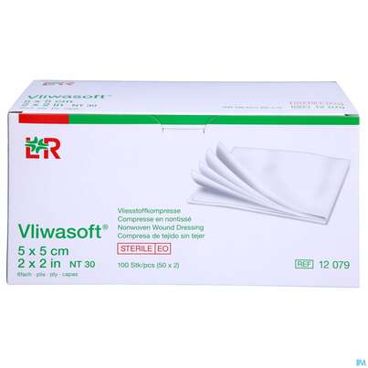 Vlieskompressen Vliwasoft 6fach Steril 5x 5cm 100st, A-Nr.: 1372726 - 01