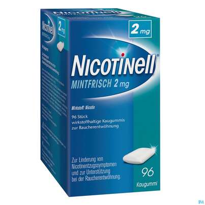 Nicotinell Wirkstoffhaltige Kaugummis Z.raucherentwoehnung Mintfrisch 2mg 96st, A-Nr.: 1319910 - 05