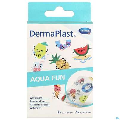 Sie sehen eine Packung Dermaplast Aqua Fun 2 Groessen 12st, Produktbild: 01 Dermaplast Aqua Fun 2 Groessen 12st, A-Nr.: 5328314 - 01