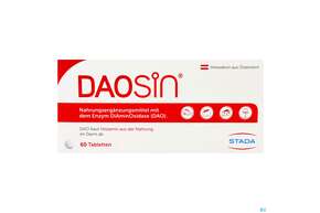 Sie sehen eine Packung Daosin Enzym Diaminooxidase Tabl 60st, Produktbild: 01 Daosin Enzym Diaminooxidase Tabl 60st, A-Nr.: 5372551 - 01