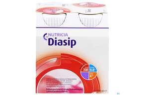 Sie sehen eine Packung Diasip 200ml Erdbeere 4st, Produktbild: 01 Diasip 200ml Erdbeere 4st, A-Nr.: 4299007 - 01