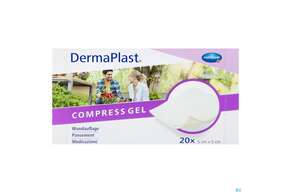 Sie sehen eine Packung Dermaplast Compress Gel 5,5cm 20st, Produktbild: 01 Dermaplast Compress Gel 5,5cm 20st, A-Nr.: 4337156 - 01