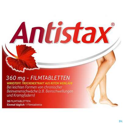 Antistax Filmtabl 360mg 30st, A-Nr.: 3520415 - 02