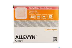 Wundverband Allevyn/silikon-gel Besch. Ag Gentle Border 7,5x 7,5cm 10st, A-Nr.: 3328965 - 01