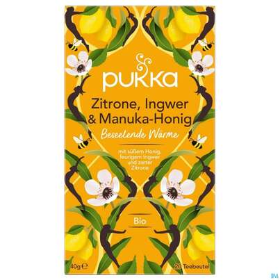 Bio Pukka Zitrone, Ingwer &amp; Manuka-honig 20 Filterbeutel, A-Nr.: 4407678 - 01