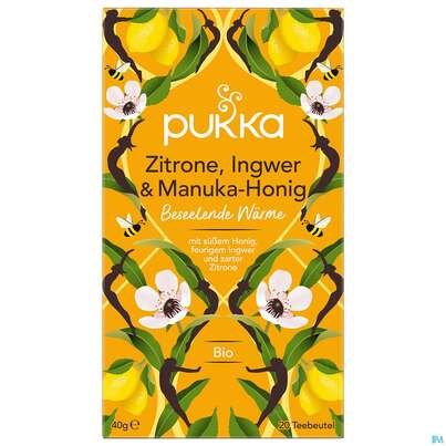Bio Pukka Zitrone, Ingwer &amp; Manuka-honig 20 Filterbeutel, A-Nr.: 4407678 - 02