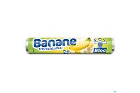 Sie sehen eine Packung Bloc Traubenzucker Rollen Banane 42g, Produktbild: 01 Bloc Traubenzucker Rollen Banane 42g, A-Nr.: 0967653 - 01