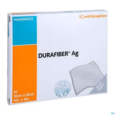 Wundverband Durafiber/ag Antimikrobiell 10x10cm 66800 10st, A-Nr.: 3815889 - 05