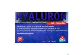 Sie sehen eine Packung Hws Hyaluron Activ Tabletten 30 Stk., Produktbild: 01 Hws Hyaluron Activ Tabletten 30 Stk., A-Nr.: 4000451 - 01