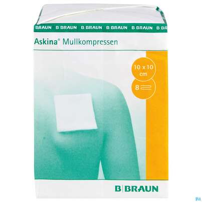 Mullkompressen Askina 8fach/unsteril 10x 10 Cm 100st, A-Nr.: 1779014 - 01