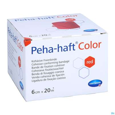 Sie sehen eine Packung Peha-haft Color Latexfrei Red 20mx 6cm 1st, Produktbild: 05 Peha-haft Color Latexfrei Red 20mx 6cm 1st, A-Nr.: 3879783 - 05
