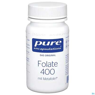Sie sehen eine Packung Pure Encapsulations Folate 400 90 Kapseln, Produktbild: 01 Pure Encapsulations Folate 400 90 Kapseln, A-Nr.: 3940608 - 01