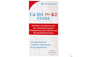 Sie sehen eine Packung Ca-d3-stada Filmtabl Plus K2 30st, Produktbild: 01 Ca-d3-stada Filmtabl Plus K2 30st, A-Nr.: 5062425 - 01
