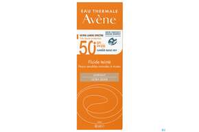 Sie sehen eine Packung Avène Getöntes Sonnenfluid Spf 50+ 50ml, Produktbild: 01 Avène Getöntes Sonnenfluid Spf 50+ 50ml, A-Nr.: 5598982 - 01
