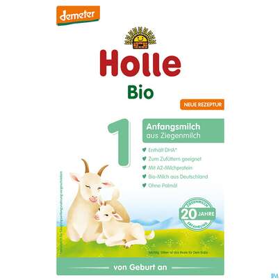 Sie sehen eine Packung Holle Bio Anfangsmilch Ziege Saeuglingsmilch 1 400g, Produktbild: 04 Holle Bio Anfangsmilch Ziege Saeuglingsmilch 1 400g, A-Nr.: 4368352 - 04