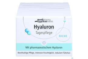 Sie sehen eine Packung Hyaluron Tagespflege Riche Tg 50ml, Produktbild: 01 Hyaluron Tagespflege Riche Tg 50ml, A-Nr.: 4914748 - 01
