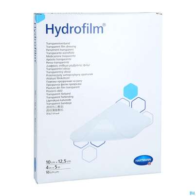 Sie sehen eine Packung Wundverband Hydrofilm 10x 12,5cm 10st, Produktbild: 07 Wundverband Hydrofilm 10x 12,5cm 10st, A-Nr.: 3697088 - 07