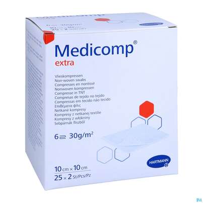 Medicomp/extra Vliesstoff-kompressen 6fach Steril 10x 10cm 25x2 50st, A-Nr.: 1648855 - 03