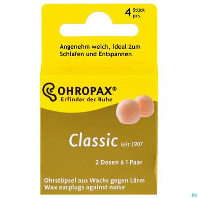 Ohrenschutz Ohropax Classic Ohrstoepsel Wachs 2 Faltschachtelngerx2 4st, A-Nr.: 3282683 - 01