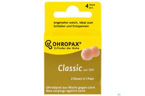 Ohrenschutz Ohropax Classic Ohrstoepsel Wachs 2 Faltschachtelngerx2 4st, A-Nr.: 3282683 - 01