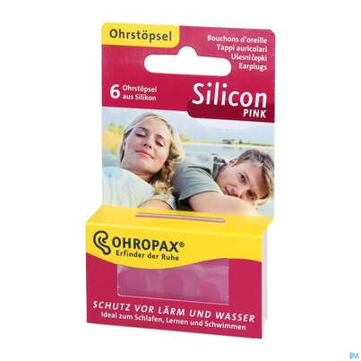 Ohrenschutz Ohropax/silence Silicon G.laerm/wasser/wind Pink 6st, A-Nr.: 3036725 - 06