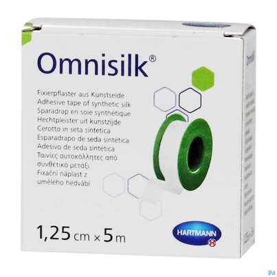 Sie sehen eine Packung Fixierpflaster Omnisilk 5mx 1,25cm 1st, Produktbild: 03 Fixierpflaster Omnisilk 5mx 1,25cm 1st, A-Nr.: 1566100 - 03