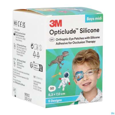 Augenpflaster Opticlude Silicone Boy Midi 5,3x 7cm 2738pb 50st, A-Nr.: 4531119 - 02