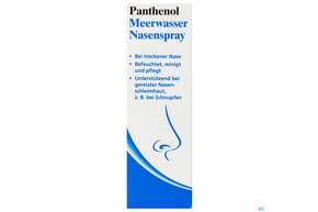 Sie sehen eine Packung Nasenspray Panthenol Meerwasser 20ml, Produktbild: 01 Nasenspray Panthenol Meerwasser 20ml, A-Nr.: 3912210 - 01