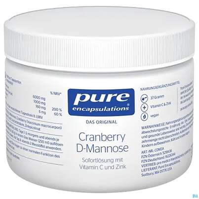 Sie sehen eine Packung Pure Encapsulations Cranberry D-mannose 37g, Produktbild: 01 Pure Encapsulations Cranberry D-mannose 37g, A-Nr.: 5218436 - 01