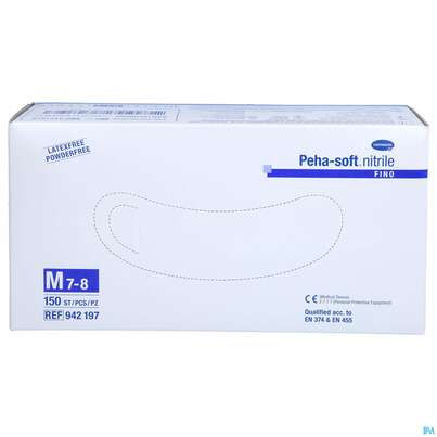 Untersuchungshandschuhe Peha/soft/puderfrei Nitrile Unsteril Fino M 150st, A-Nr.: 3836532 - 01