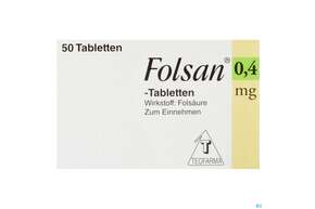 Folsan Tabl 0,4mg 50st, A-Nr.: 2423242 - 01