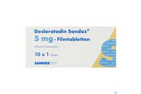 Desloratadin-sandoz Filmtabl 5mg 10st, A-Nr.: 3909900 - 01