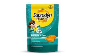 Sie sehen eine Packung Supradyn® Kids&Co IMMUN Toffees, Produktbild: 01 Supradyn® Kids&Co IMMUN Toffees, A-Nr.: 5790596 - 01