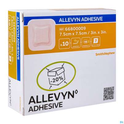 Sie sehen eine Packung Wundverband Allevyn/polyurethan Adhesive 7,5x 7,5cm -tam 10st, Produktbild: 05 Wundverband Allevyn/polyurethan Adhesive 7,5x 7,5cm -tam 10st, A-Nr.: 4736620 - 05
