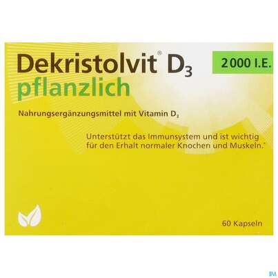 Vitamin D3 Kapseln 2000ie Dekristolvit Pflanzlich 60st, A-Nr.: 5800515 - 01