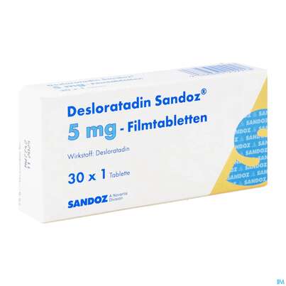 Desloratadin-sandoz Filmtabl 5mg 30st, A-Nr.: 3909917 - 02