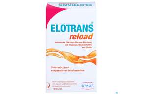 Sie sehen eine Packung Elotrans Reload Pulver Orange Beute 15st, Produktbild: 01 Elotrans Reload Pulver Orange Beute 15st, A-Nr.: 5724406 - 01